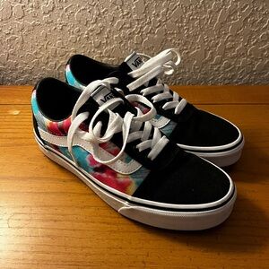 multicolor tie dye vans